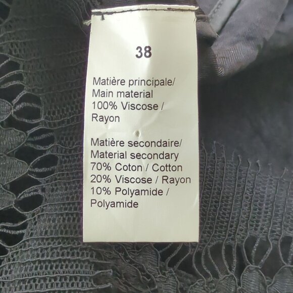 Sonia Rykiel Sleeveless lace black navy blue cocktail Sheath dress sz 38 sz 8 - Picture 12 of 16